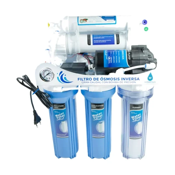 Filtro de ósmosis inversa 475 L día con bomba para hidroponía